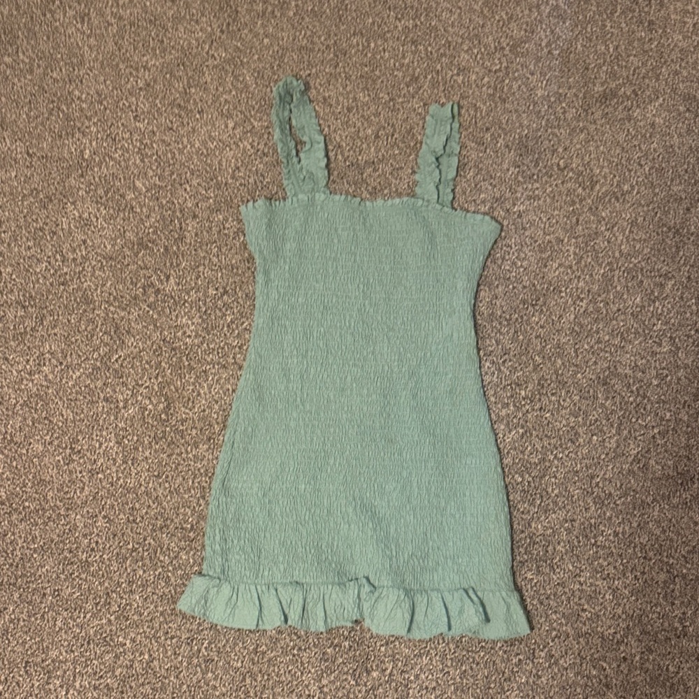 Zara Green Ruffled Dress
